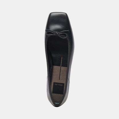 Dolce Vita ANISA Wide Black Leather Ballet Flats
