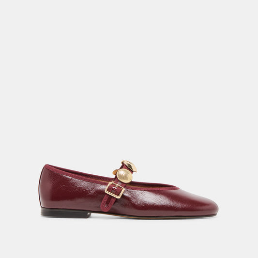 Dolce Vita Relan Oxblood Leather Ballet Flats