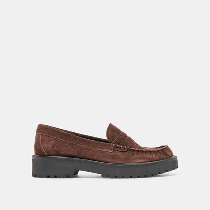 Dolce Vita Merek Dk Brown Suede Loafers