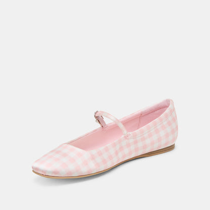 Dolce Vita Reyes X Byrdie Golf Pink Plaid Gingham Ballet Flats
