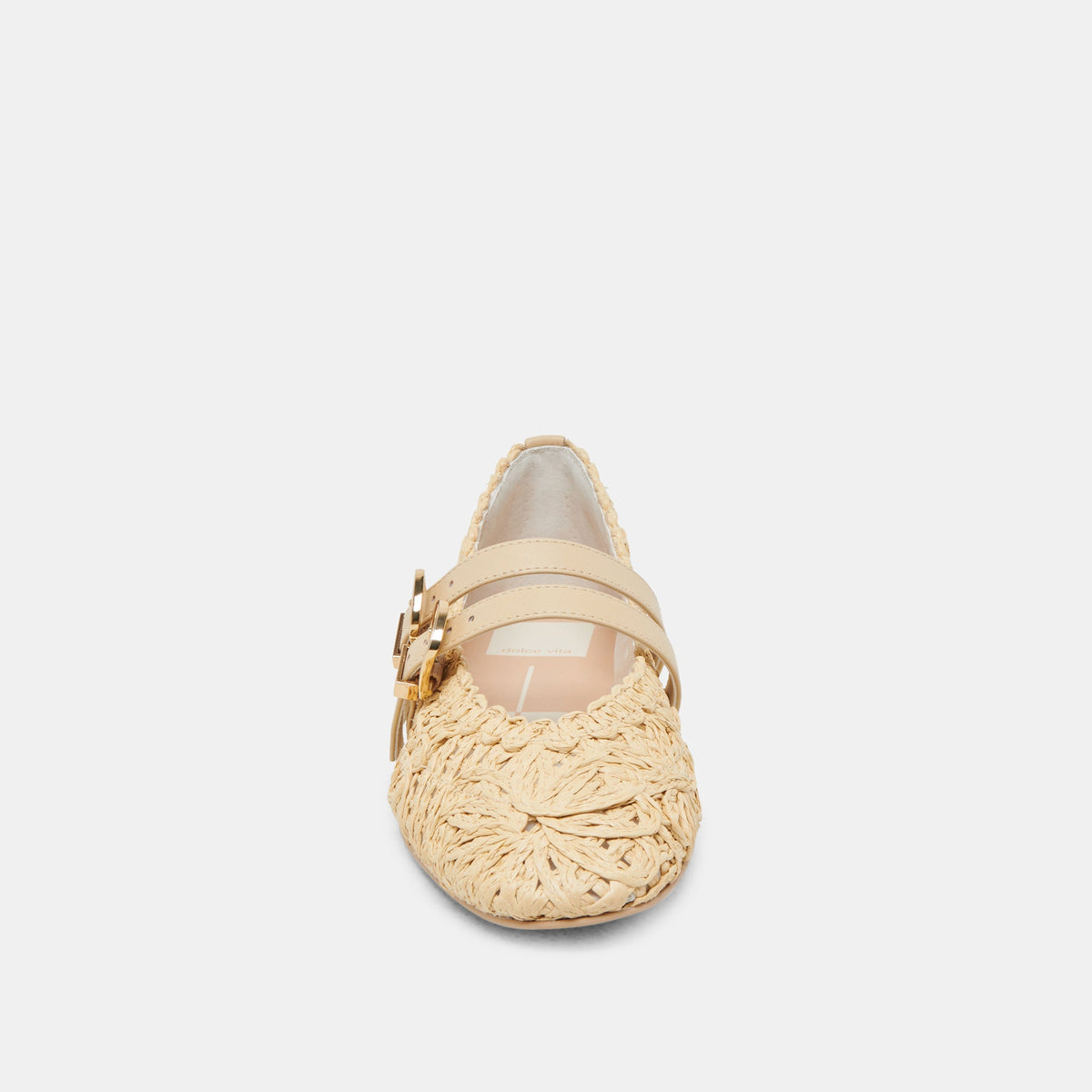Dolce Vita BAYLEE SUNFLOWER WIDE BALLET FLATS LT NATURAL MACRAME