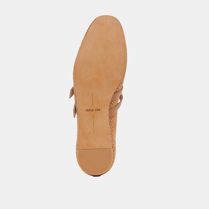 Dolce Vita Baylee Wide Pecan Perforated Suede Ballet Flats