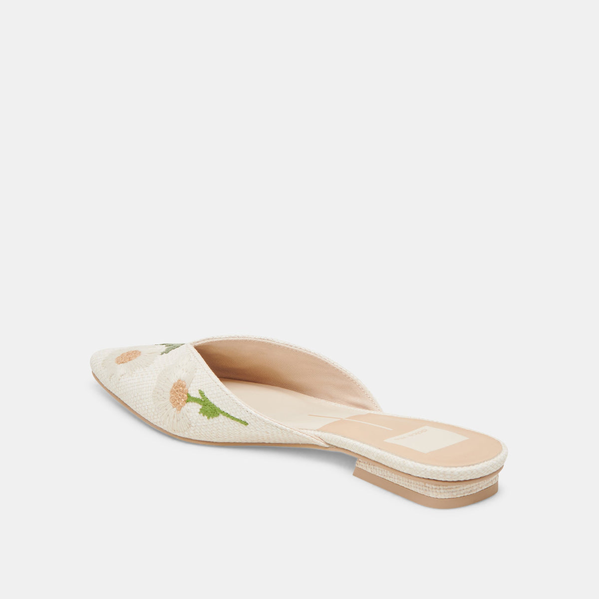 Dolce Vita ELM FLATS WHITE FLORAL RAFFIA