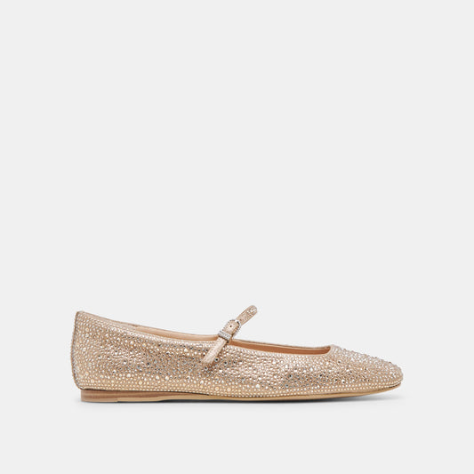 Dolce Vita REYES CRYSTAL BALLET FLATS LIGHT GOLD CRYSTAL