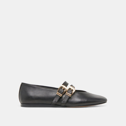 Dolce Vita BAYLEE WIDE BALLET FLATS BLACK LEATHER