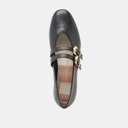 Dolce Vita BAYLEE WIDE BALLET FLATS BLACK LEATHER