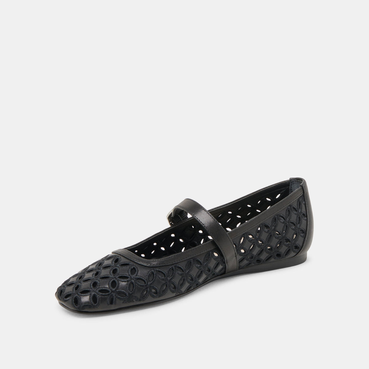 Dolce Vita RODNI EYELET PERF BALLET FLATS BLACK LEATHER