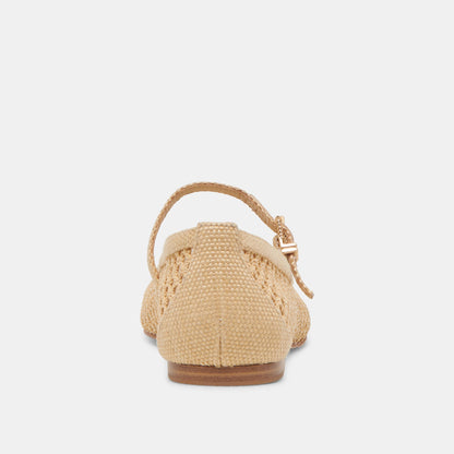Dolce Vita REYES WIDE BALLET FLATS LT NATURAL WOVEN RAFFIA