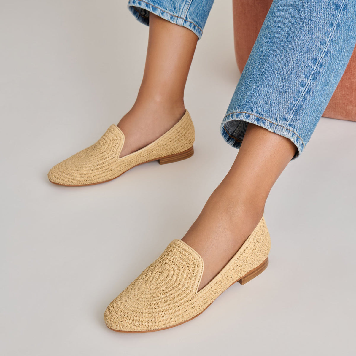 Dolce Vita Baylen Natural Woven Raffia Flats