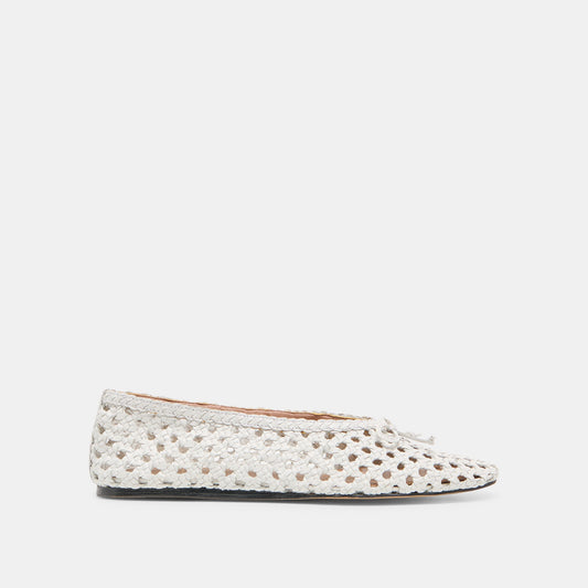 Dolce Vita Edda Bone Woven Leather Ballet Flats