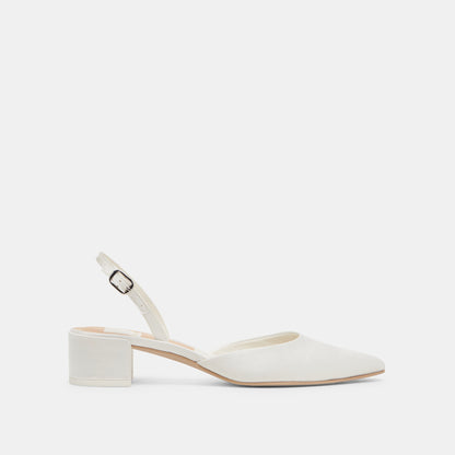 Dolce Vita Carel Off White Satin Heels