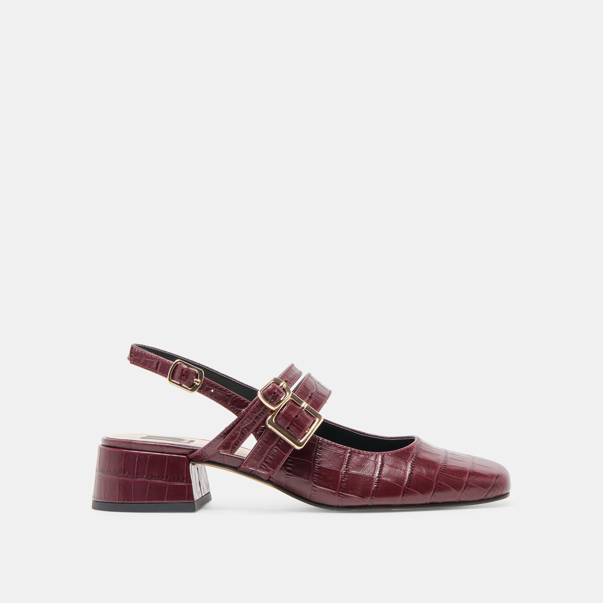 Dolce Vita Patzy Oxblood Embossed Leather Heels