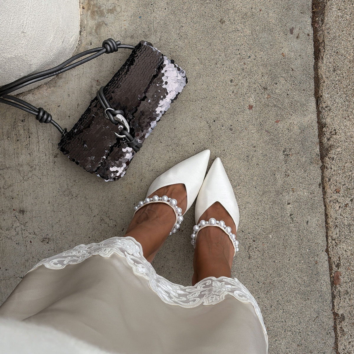 Dolce Vita KANIKA Pearl Heels Vanilla Silk