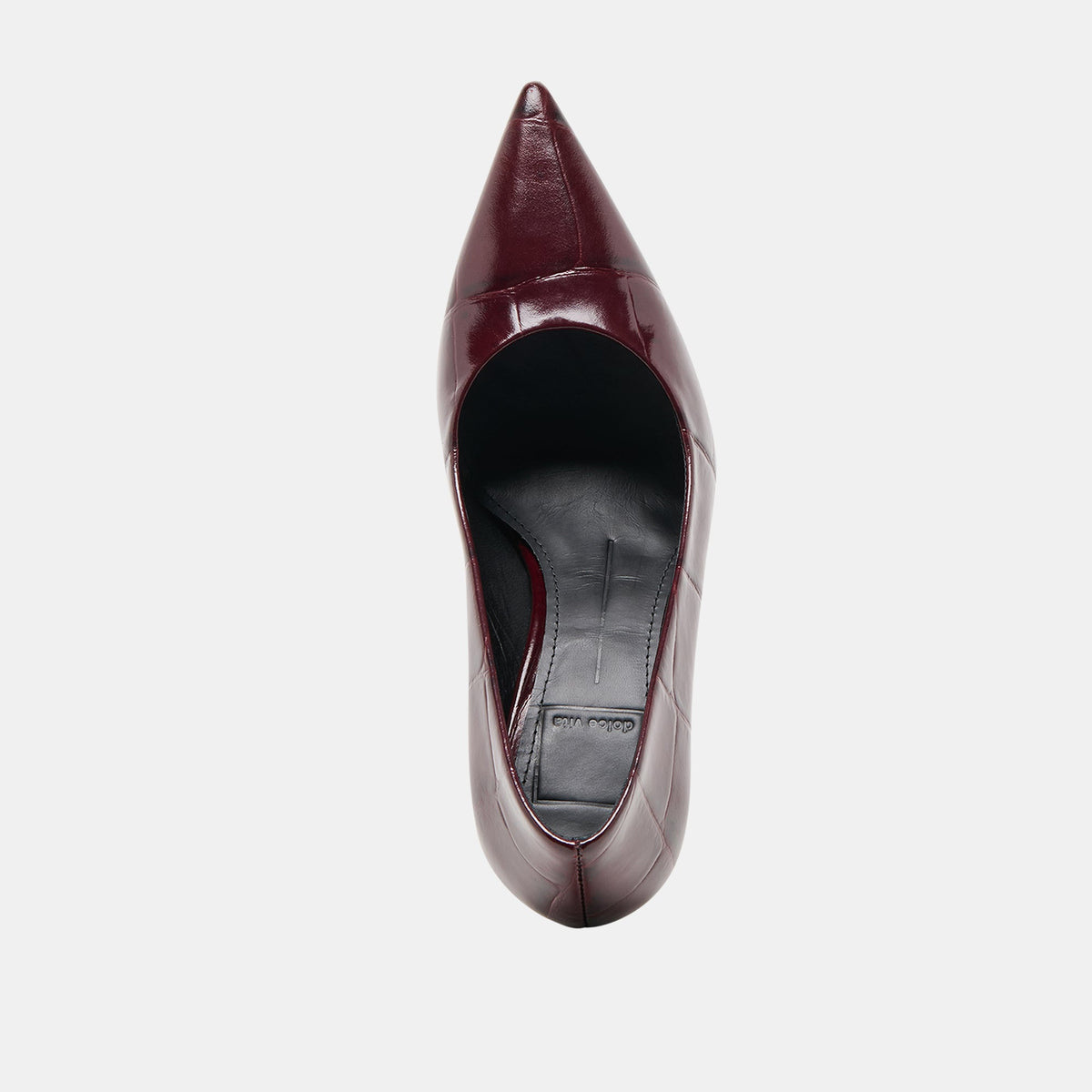 Dolce Vita Misty Burgundy Croco Embossed Leather Heels