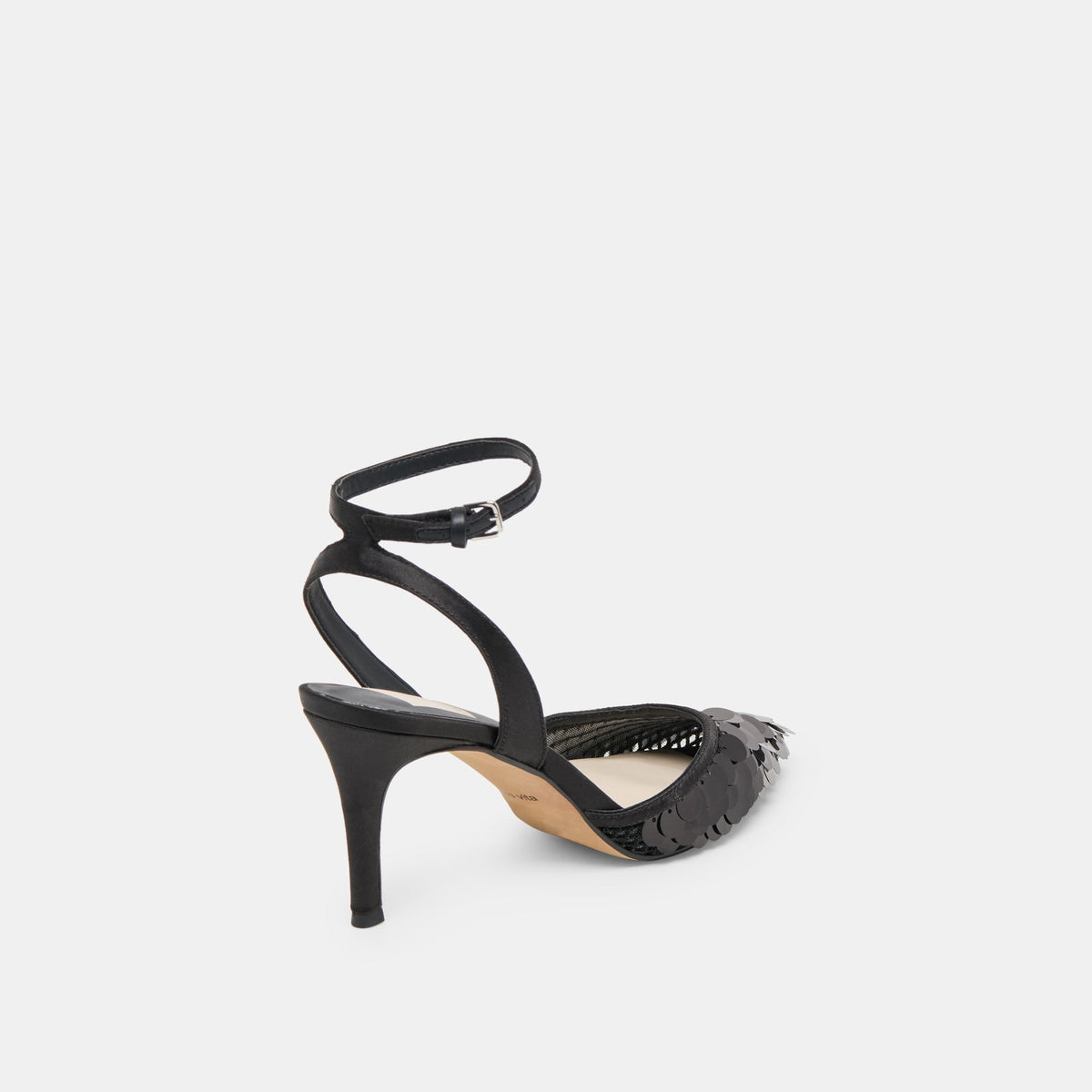 Dolce Vita Elizza Confetti Onyx Woven Mesh Heels