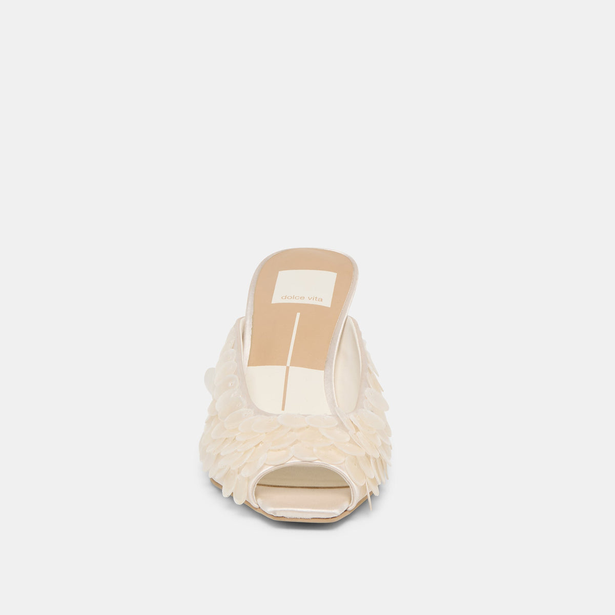 Dolce Vita Samary Confetti Off White Satin Heels