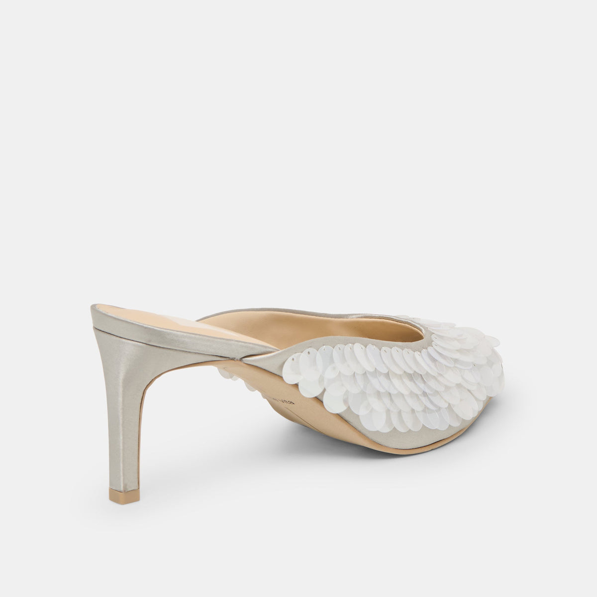 Dolce Vita Samary Confetti Silver Satin Heels