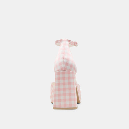 Dolce Vita Reyes X Byrdie Golf Pink Plaid Gingham Heels