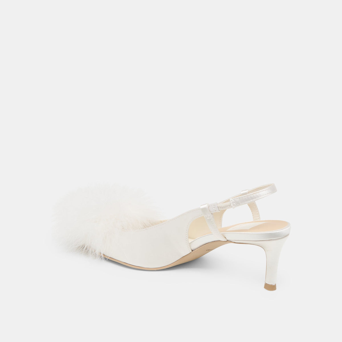 Dolce Vita Kamy True White Satin Heels