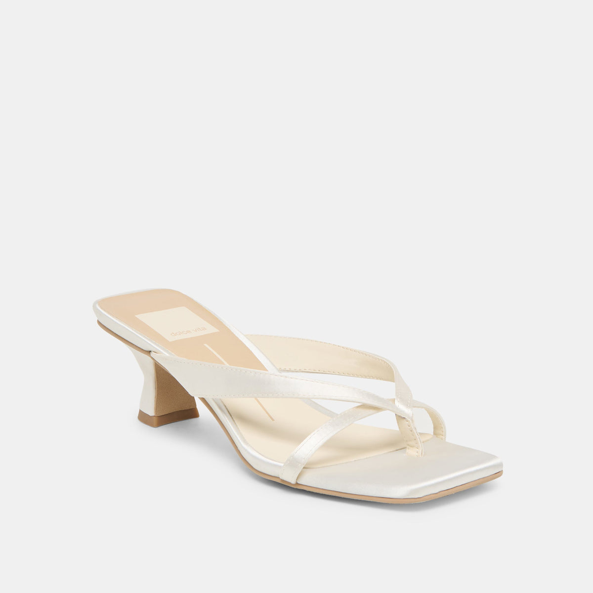 Dolce Vita Brevel True White Satin Heels