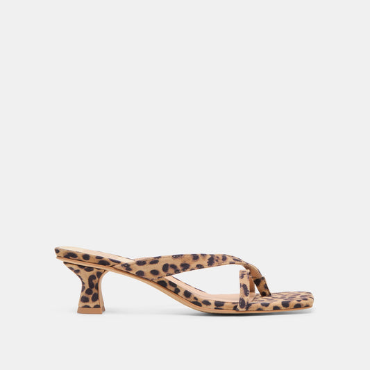 Dolce Vita Brevel Dk Leopard Printed Suede Heels
