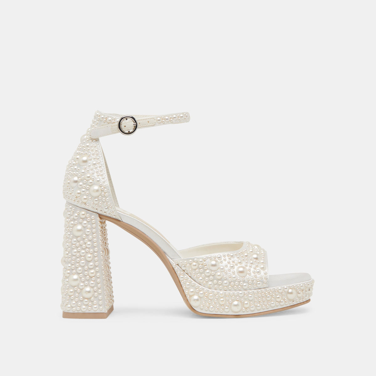 Dolce Vita PANDRO PEARL WIDE HEELS TRUE WHITE SATIN