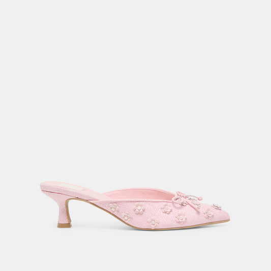 Dolce Vita Camilo X Byrdie Golf Pink Raffia Heels