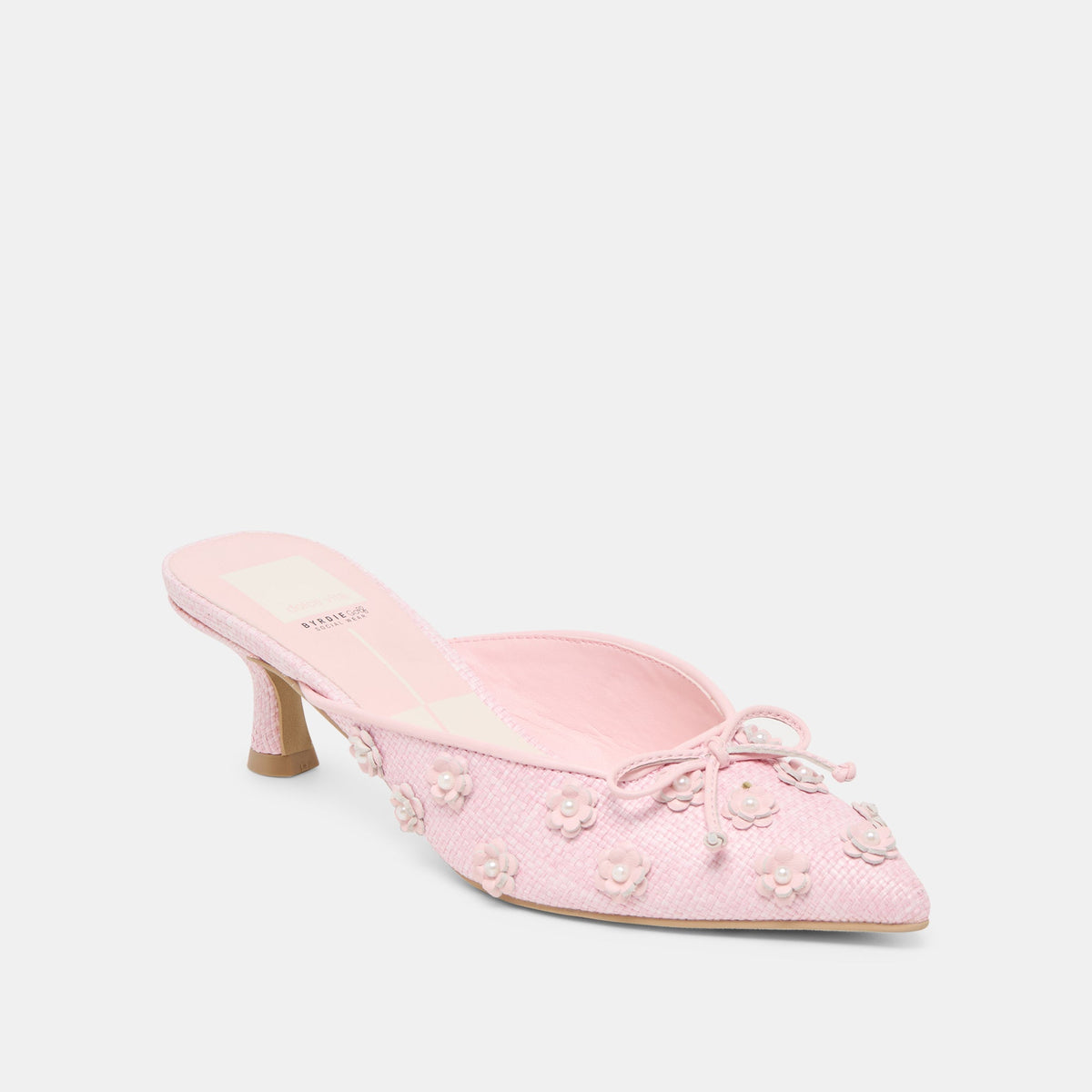 Dolce Vita Camilo X Byrdie Golf Pink Raffia Heels