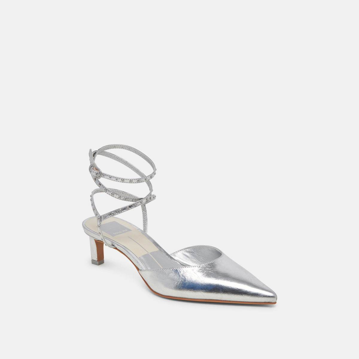 Dolce Vita LOKLYN STUD HEELS SILVER CRINKLE PATENT