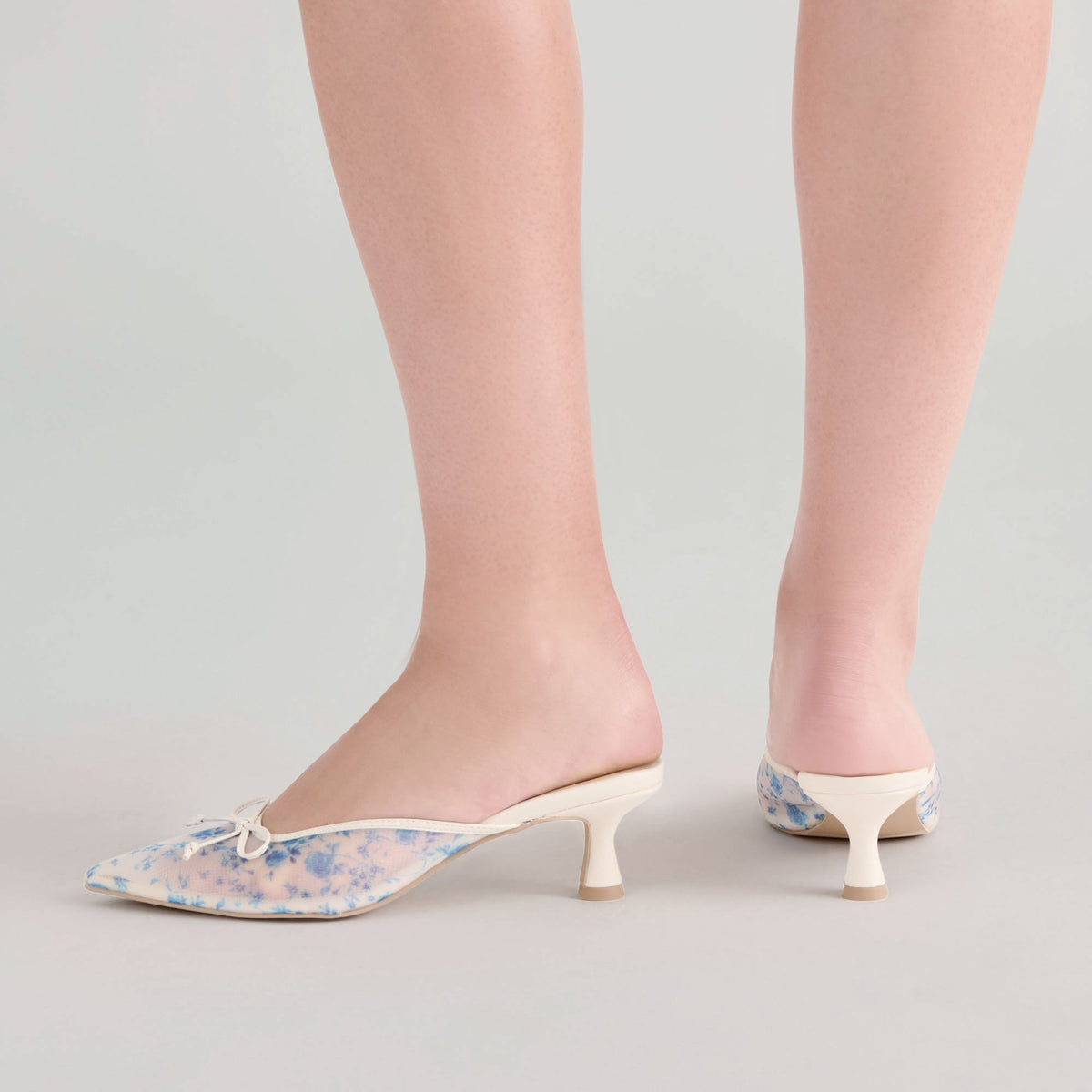 Dolce Vita Cleo Blue Floral Mesh Heels
