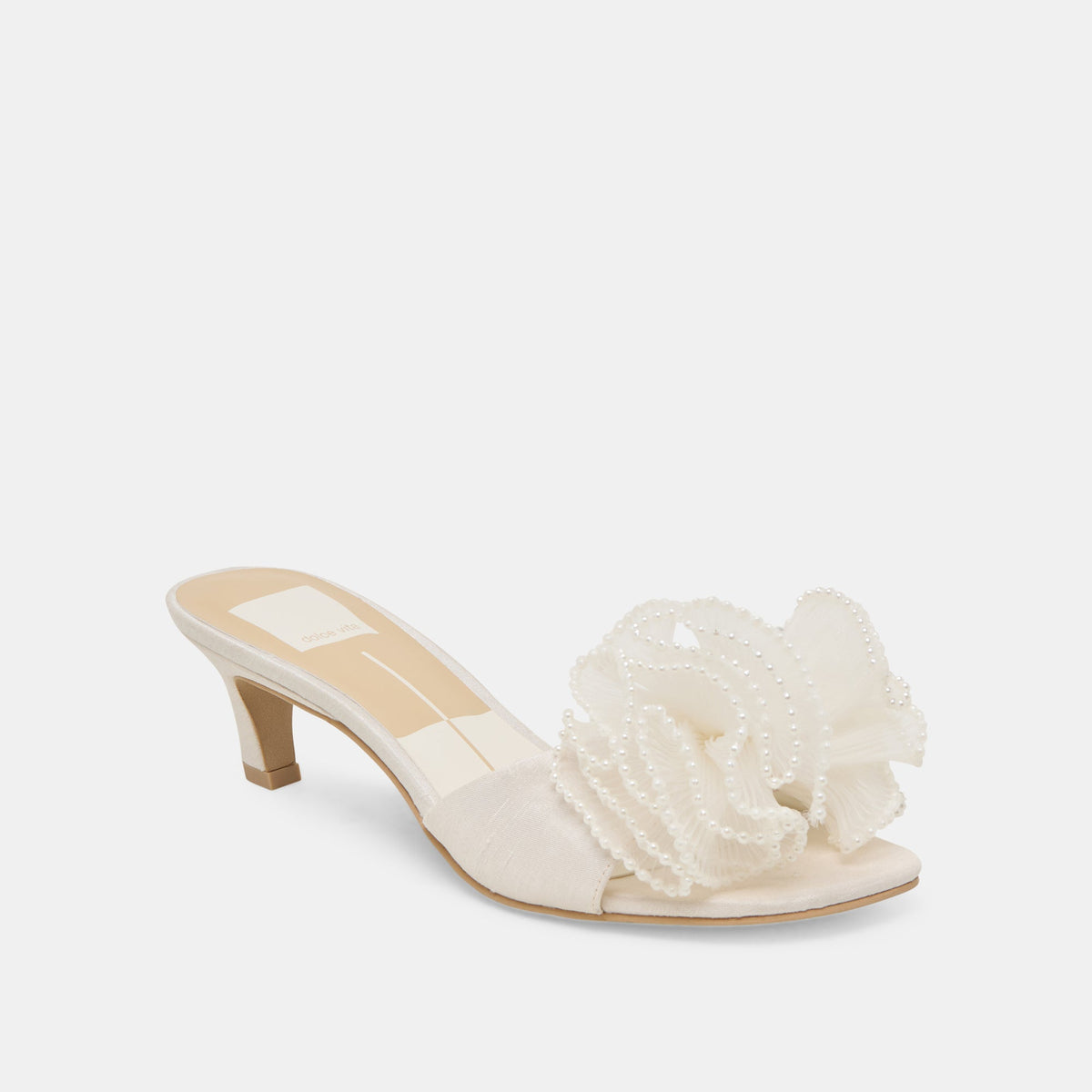 Dolce Vita NARITA PEARL HEELS OFF WHITE SATIN