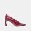 BURGUNDY CROCO EMBOSSED LEATHER