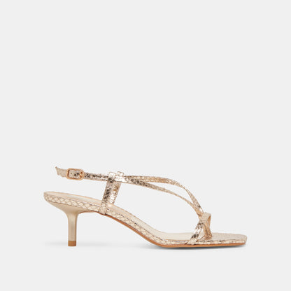 Dolce Vita LAURY HEELS CHAMPAGNE EMBOSSED LEATHER