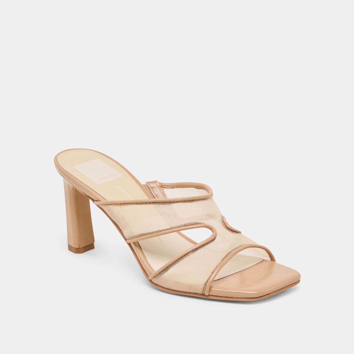 Dolce Vita Gitel Wide Light Tan Mesh Heels