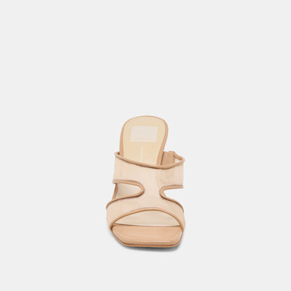 Dolce Vita Gitel Wide Light Tan Mesh Heels