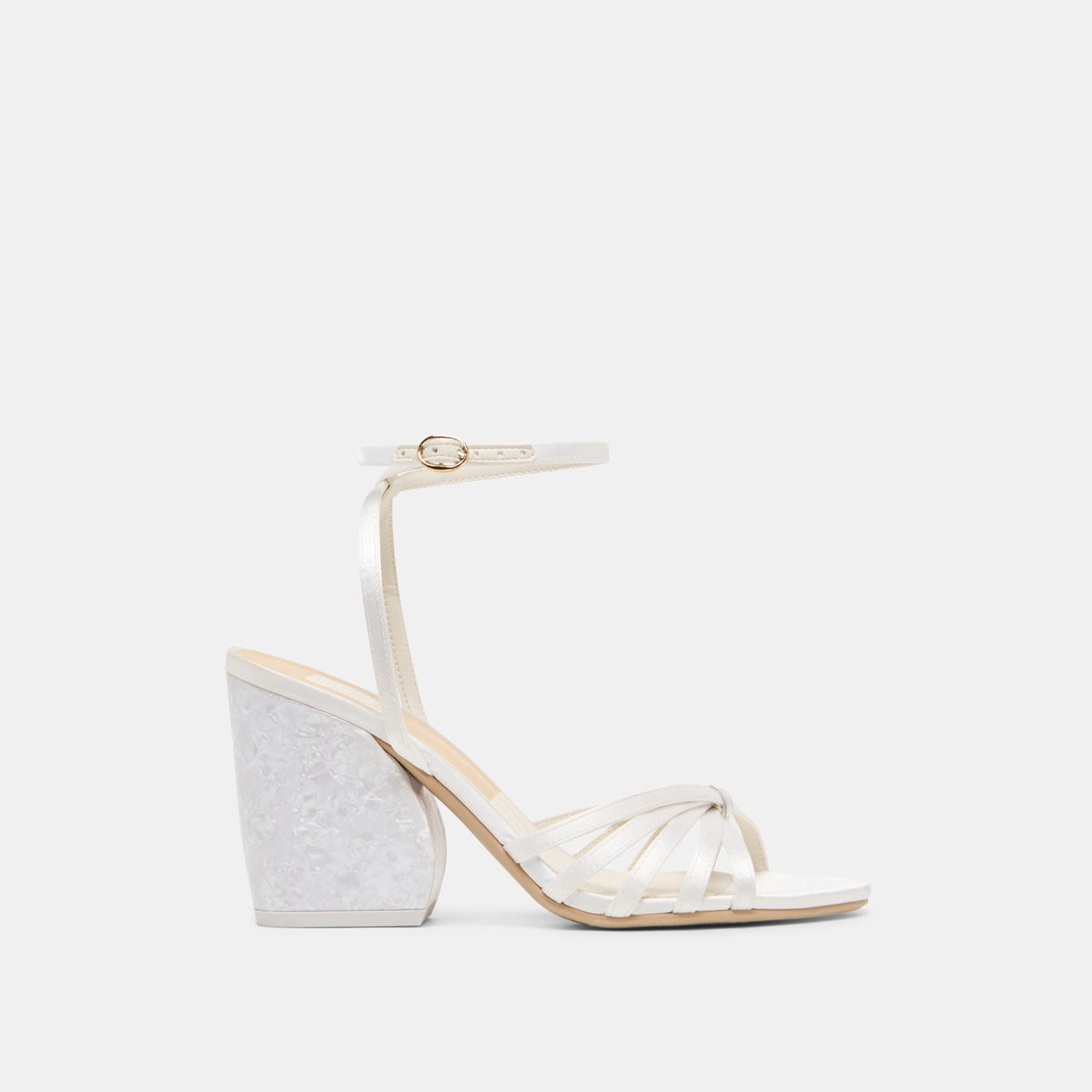 Dolce Vita Ronica True White Satin Heels