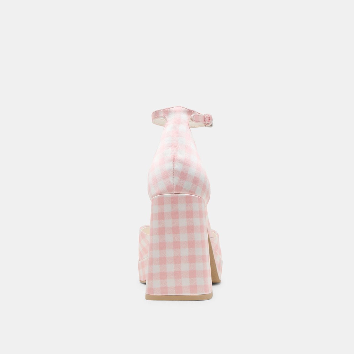 Dolce Vita Pandro X Byrdie Golf Pink Plaid Gingham Wide Heels
