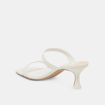 Dolce Vita Genora Wide White Leather Heels