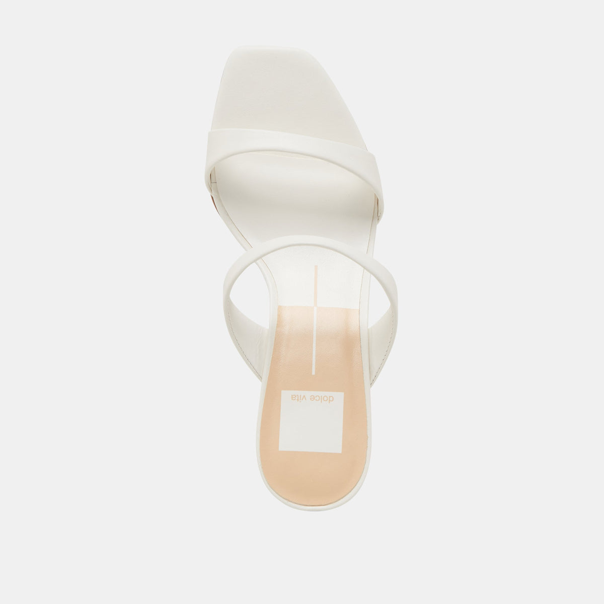 Dolce Vita Genora Wide White Leather Heels