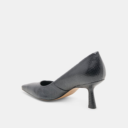 Dolce Vita Briona Onyx Embossed Leather Heels