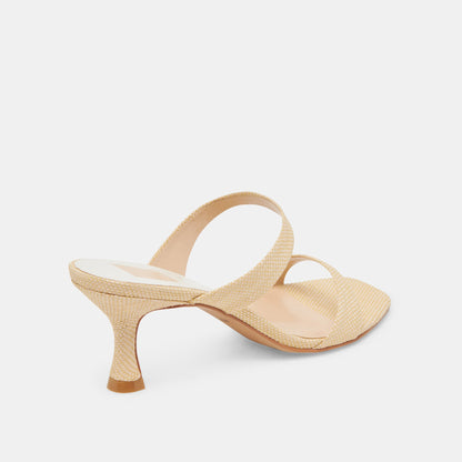 Dolce Vita Genora Wide Lt Natural Woven Raffia Heels