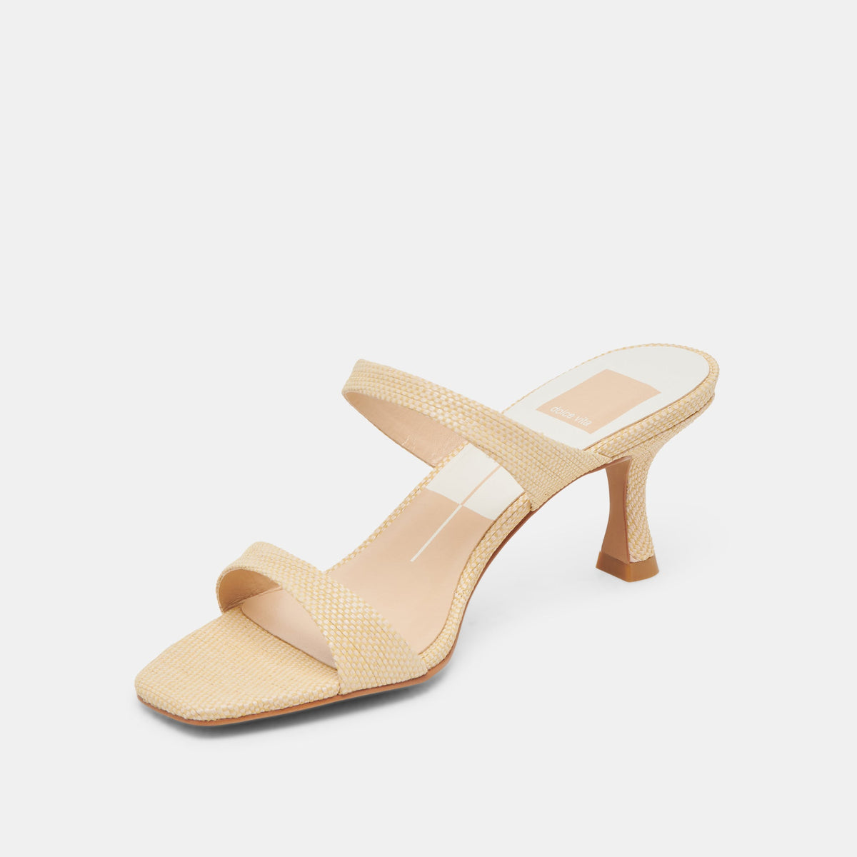 Dolce Vita Genora Wide Lt Natural Woven Raffia Heels