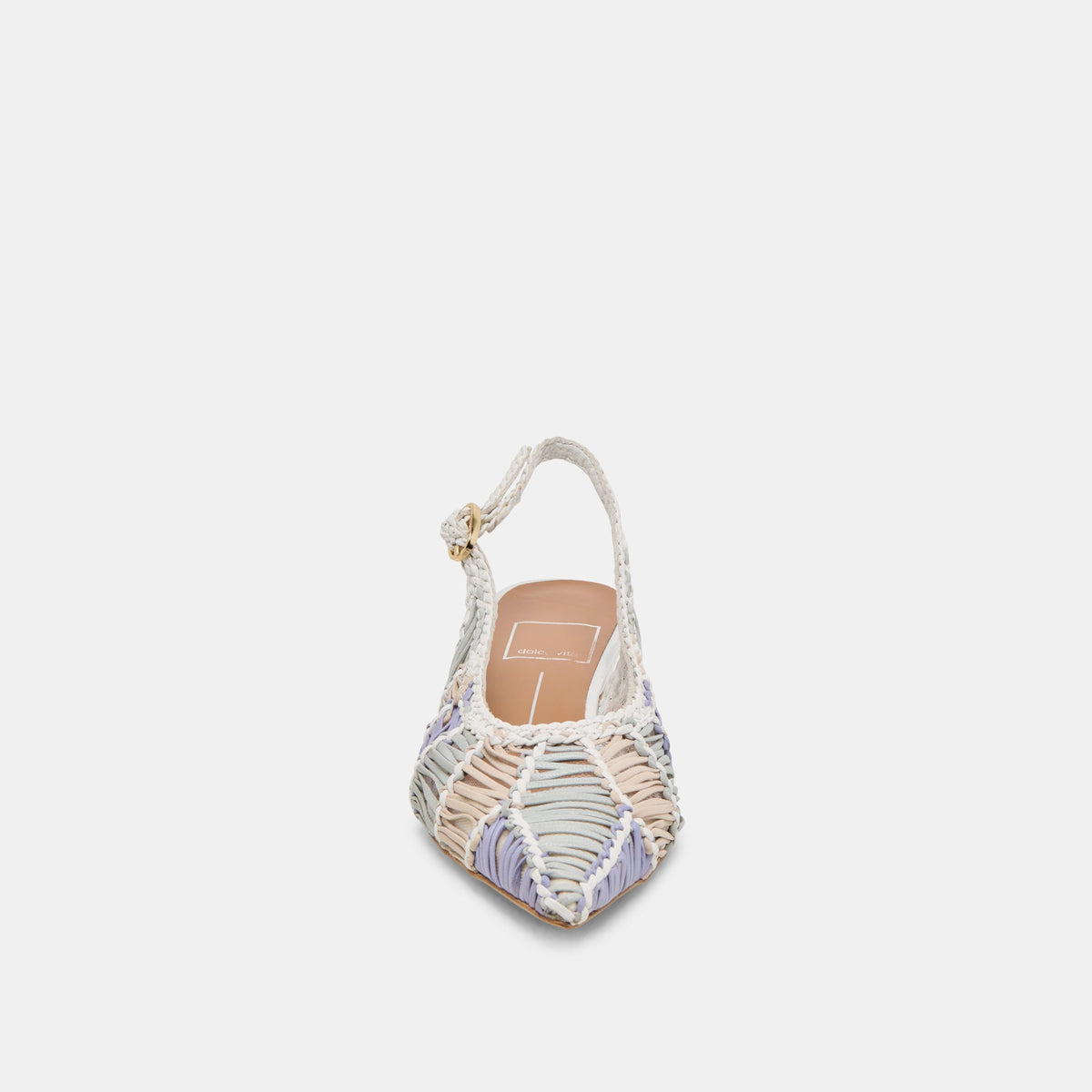 Dolce Vita Dafney White Multi Woven Leather Heels