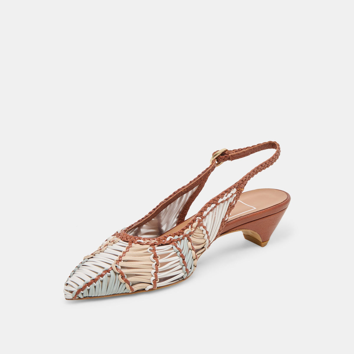 Dolce Vita Dafney Tan Multi Woven Leather Heels