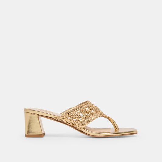 Dolce Vita Barlo Gold Woven Stella Heels