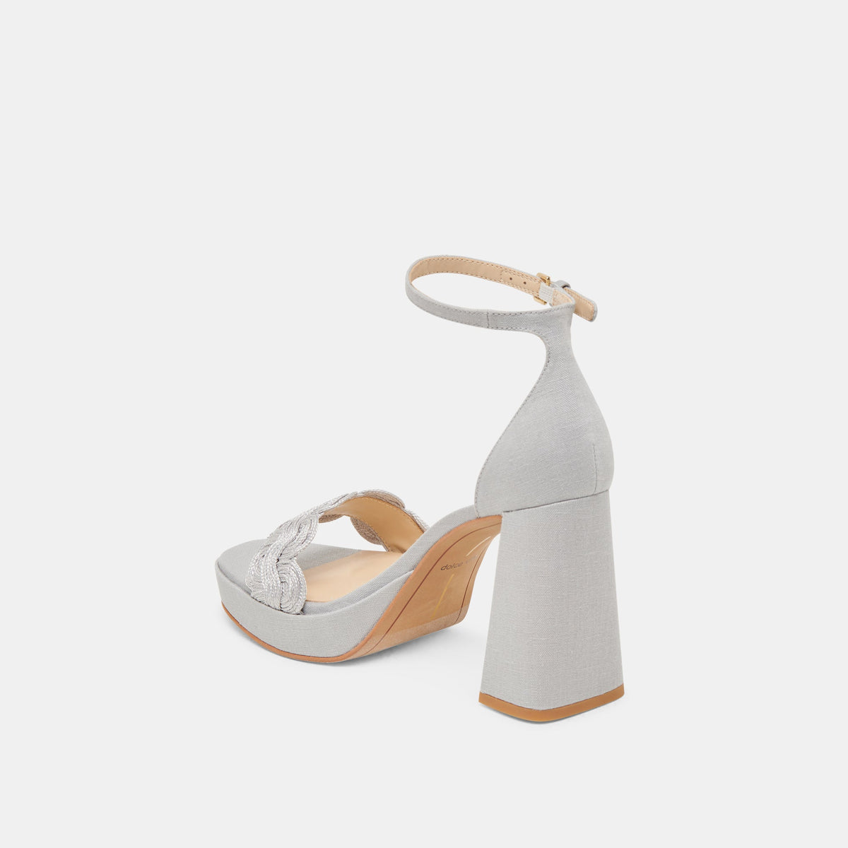 Dolce Vita PELTIN HEELS GREY WOVEN RAFFIA