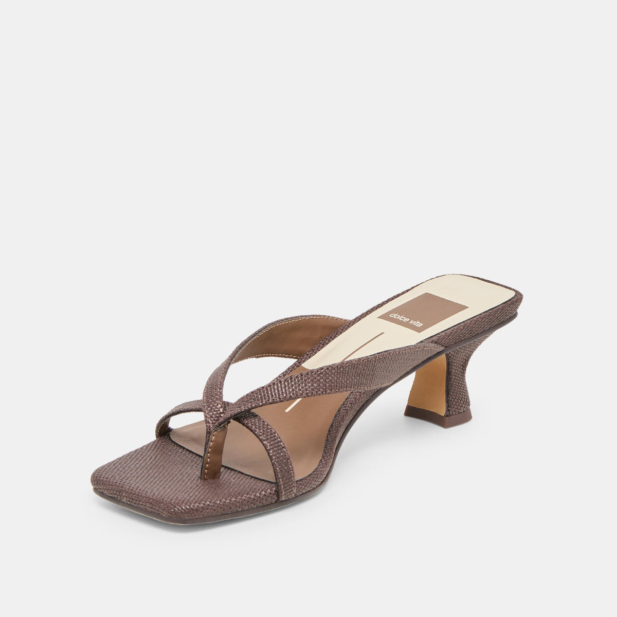 Dolce Vita Brevel Chocolate Raffia Heels