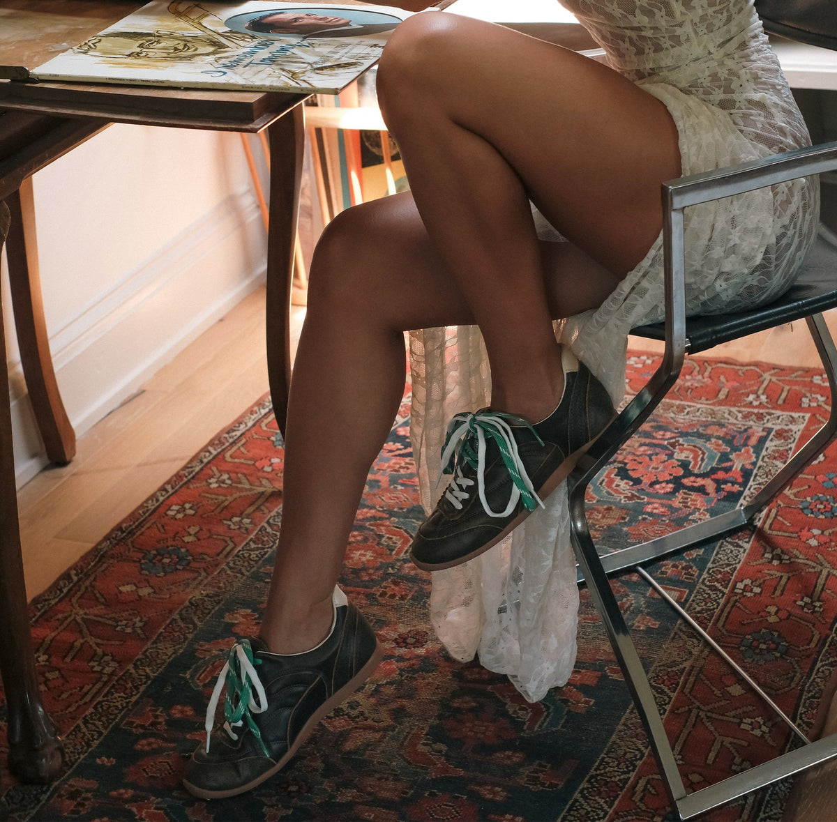 Dolce Vita Laini Brown Distressed Leather Sneakers