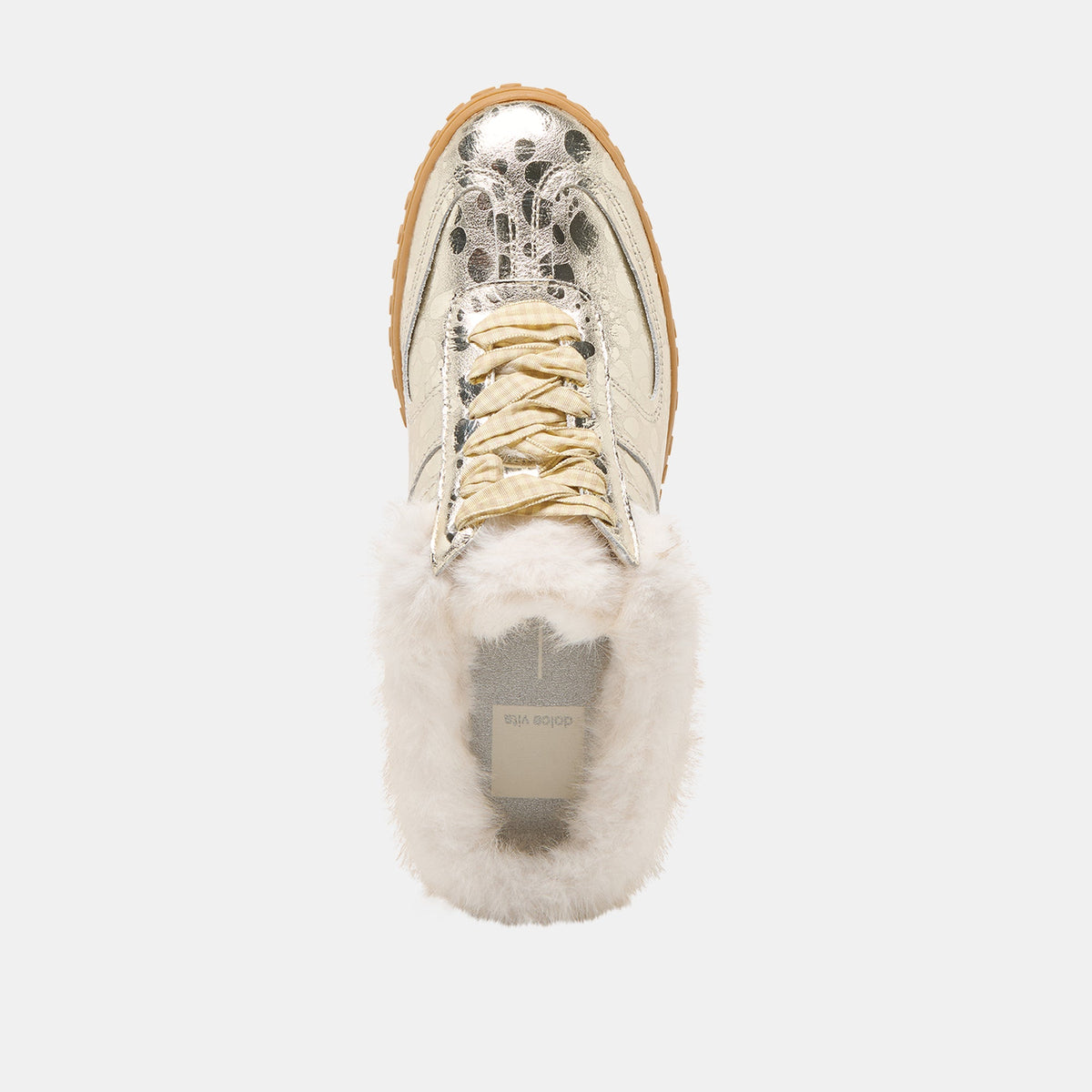 Dolce Vita Izzey Plush Platinum Leather Sneakers