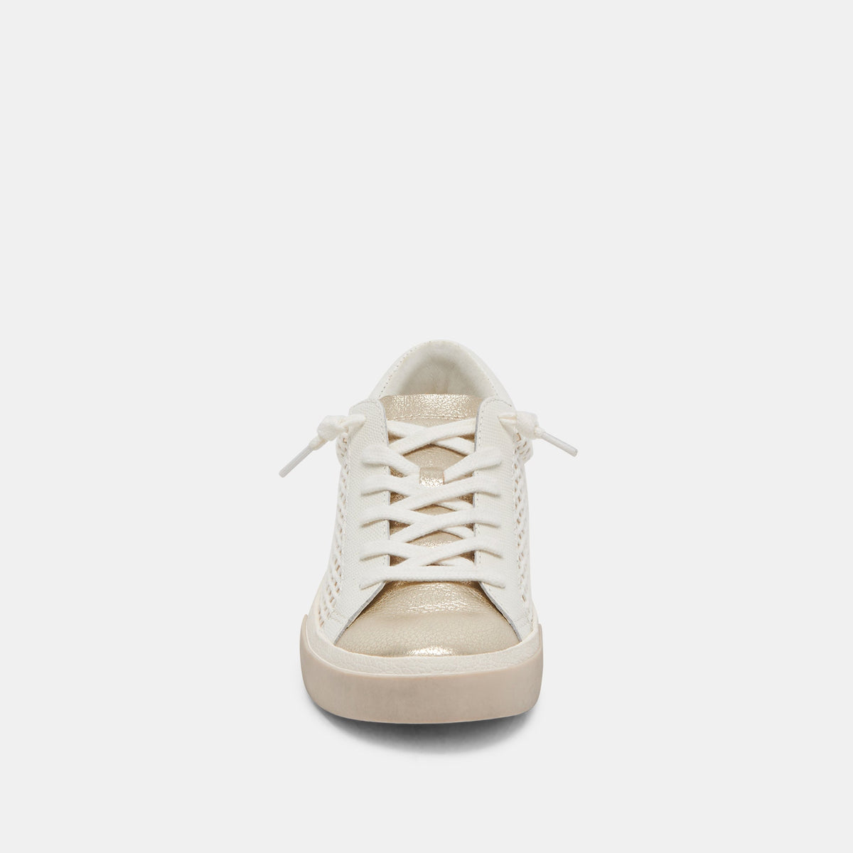 Dolce Vita Zina Bone Gold Woven Wide Sneakers